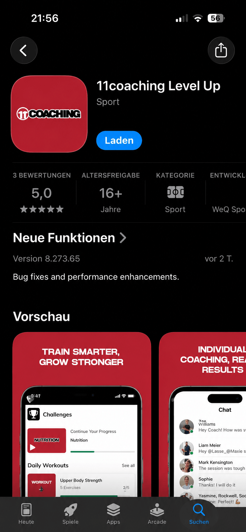 11Coaching App – Download & Ziel setzen